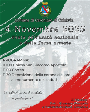 4 Novembre 2025 – Festa dell'Unità Nazionale e delle Forze Armate