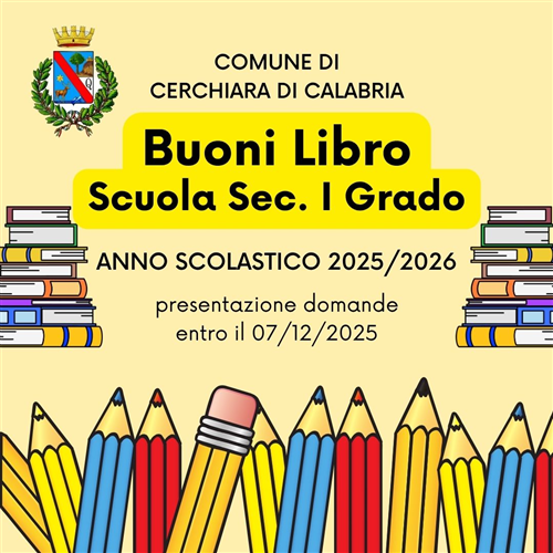 Avviso Pubblico - Buoni Libro - Sc. Sec. I Grado -  A.S. 2025/2026