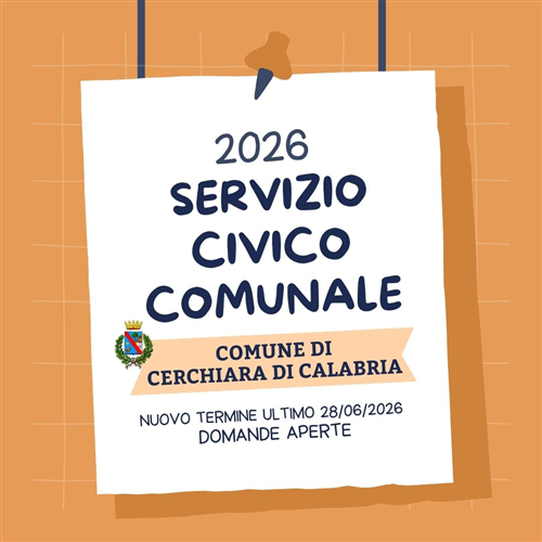 Servizio Civico Comunale - Anno 2026 - NUOVO TERMINE ULTIMO